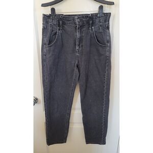 American Eagle Black Paperbag Mom Jeans